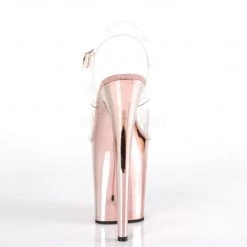 Pleaser New Arrivals FLAMINGO-808 Clear/Rose Gold Chrome Platform Sandal