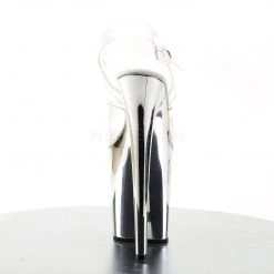 Pleaser FLAMINGO-808 Clear/Silver Chrome Platform Sandal Shoes