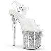 Pleaser FLAMINGO-808G Clear/Silver Glitter Platform Sandal Shoes