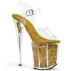 Pleaser FLAMINGO-808GF Clear/Gold Multi Glitter Platform Sandal Shoes 2 Pleaser FLAMINGO-808GF Clear/Gold Multi Glitter Platform Sandal Shoes