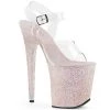 Pleaser Shoes FLAMINGO-808LG Clear/Opal Multi Glitter Platform Sandal