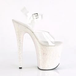 Pleaser Shoes FLAMINGO-808LG Clear/Opal Multi Glitter Platform Sandal