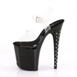 Pleaser Shoes FLAMINGO-808LS Clear/Black Platform Sandal