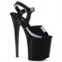 Pleaser FLAMINGO-808N Black (Jelly-Like) TPU/Black Platform Sandal