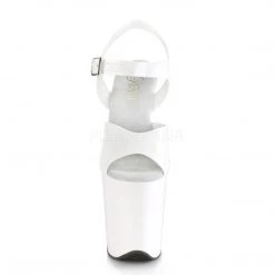 Pleaser Shoes FLAMINGO-808N White (Jelly-Like) TPU/White Platform Sandal