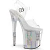 Pleaser FLAMINGO-808SHAPE-2 Clear/Silver Platform Sandal