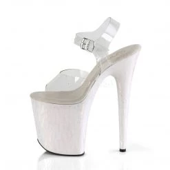 Pleaser FLAMINGO-808SPLA-2 Clear/White-Opal Hologram Platform Sandal 10 Pleaser FLAMINGO-808SPLA-2 Clear/White-Opal Hologram Platform Sandal