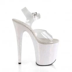 Pleaser FLAMINGO-808SPLA-2 Clear/White-Opal Hologram Platform Sandal 12 Pleaser FLAMINGO-808SPLA-2 Clear/White-Opal Hologram Platform Sandal