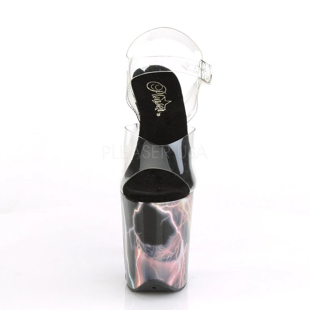 Pleaser Shoes FLAMINGO-808STORM Clear/Pink Hologram Platform Sandal 4 Pleaser Shoes FLAMINGO-808STORM Clear/Pink Hologram Platform Sandal