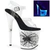 Pleaser Coming Soon (Pre-Order) FLAMINGO-808SW Clear/Neon White Spider Web Platform Sandal