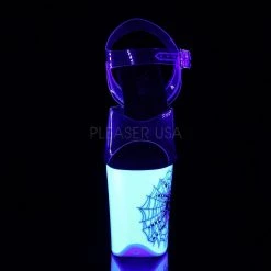 Pleaser Coming Soon (Pre-Order) FLAMINGO-808SW Clear/Neon White Spider Web Platform Sandal