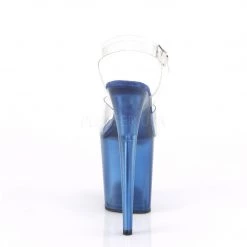 Pleaser FLAMINGO-808T Clear/Blue Tinted Platform Sandal