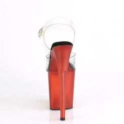 Pleaser FLAMINGO-808T Clear/Frosted Red Platform Sandal