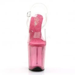 Pleaser FLAMINGO-808T Clear/Pink Tinted Platform Sandal