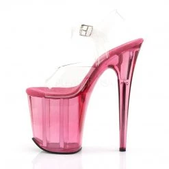 Pleaser FLAMINGO-808T Clear/Pink Tinted Platform Sandal
