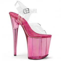 Pleaser FLAMINGO-808T Clear/Pink Tinted Platform Sandal