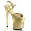 Pleaser Shoes FLAMINGO-809-2G Gold Glitter/Gold-Glitter Platform Sandal