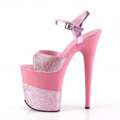 Pleaser Shoes FLAMINGO-809-2G Pink Glitter/Pink Glitter Platform Sandal