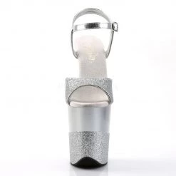 Pleaser Shoes FLAMINGO-809-2G Silver Glitter/Silver-Glitter Platform Sandal
