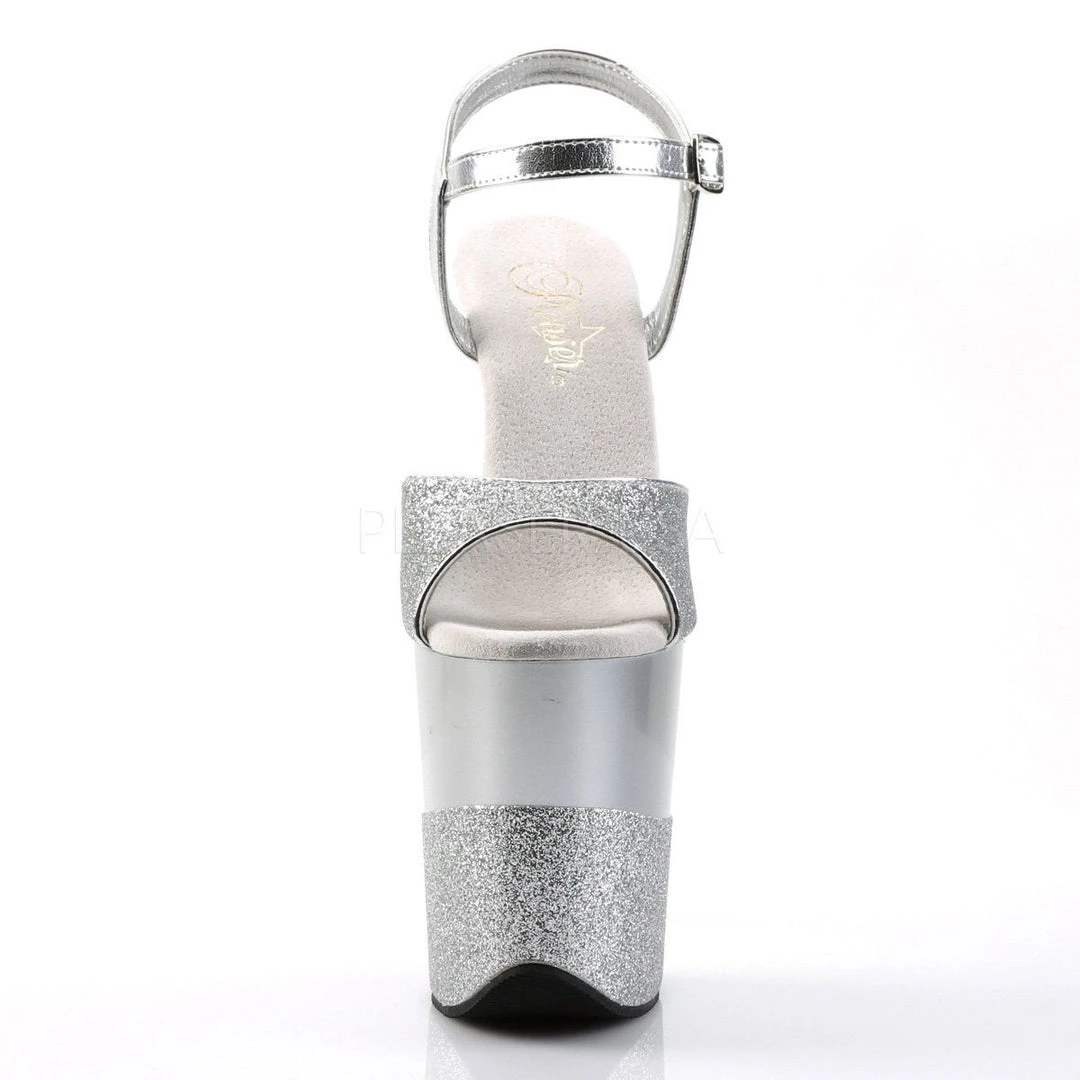Pleaser Shoes FLAMINGO-809-2G Silver Glitter/Silver-Glitter Platform Sandal 4 Pleaser Shoes FLAMINGO-809-2G Silver Glitter/Silver-Glitter Platform Sandal