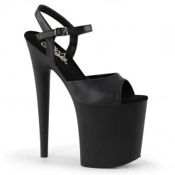 Pleaser FLAMINGO-809 Black Faux Leather/Black Platform Sandal New Arrivals