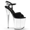 Pleaser FLAMINGO-809 Black Patent/Clear Platform Sandal