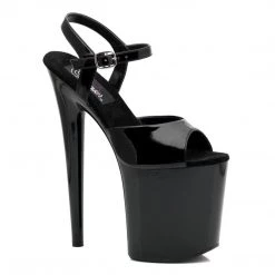 Pleaser FLAMINGO-809 Black Patent Platform Sandal Shoes