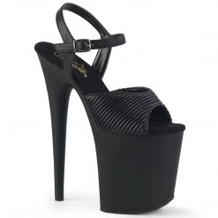 Pleaser FLAMINGO-809 Black Quilted Faux Leather Platform Sandal