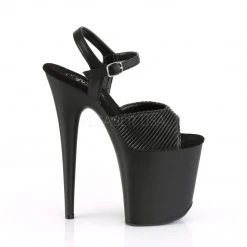 Pleaser FLAMINGO-809 Black Quilted Faux Leather Platform Sandal