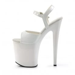 Pleaser FLAMINGO-809 White Patent Platform Sandal Shoes