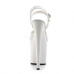 Pleaser FLAMINGO-809 White Patent Platform Sandal Shoes