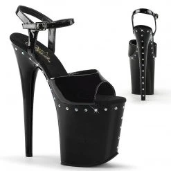 Pleaser FLAMINGO-809ABLS Black Patent Platform Sandal Shoes