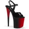 Pleaser Shoes FLAMINGO-809BR Black Patent/Red-Black Platform Sandal