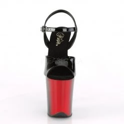 Pleaser Shoes FLAMINGO-809BR Black Patent/Red-Black Platform Sandal