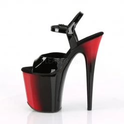 Pleaser Shoes FLAMINGO-809BR Black Patent/Red-Black Platform Sandal