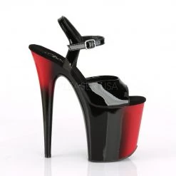 Pleaser Shoes FLAMINGO-809BR Black Patent/Red-Black Platform Sandal