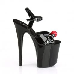 Pleaser FLAMINGO-809GB Black Patent Platform Sandal