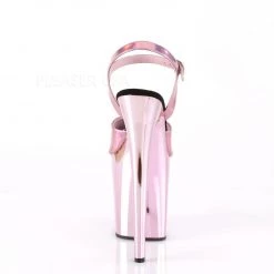 Pleaser FLAMINGO-809HG Baby Pink Hologram/Baby Pink Chrome Platform Sandal Shoes