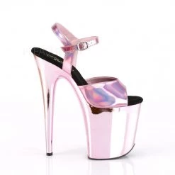 Pleaser FLAMINGO-809HG Baby Pink Hologram/Baby Pink Chrome Platform Sandal Shoes