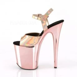 Pleaser FLAMINGO-809HG Rose Gold Hologram/Rose Gold Chrome Platform Sandal Shoes