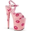Pleaser FLAMINGO-809KISSES BabyPink Faux Leather/BabyPink Faux Leather Platform Sandal Shoes
