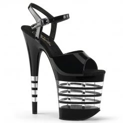 Pleaser FLAMINGO-809LN Black Patent Platform Sandal Shoes