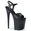 Pleaser FLAMINGO-809MMG Black Faux Leather Platform Sandal