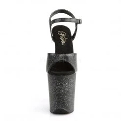 Pleaser FLAMINGO-809MMG Black Faux Leather Platform Sandal