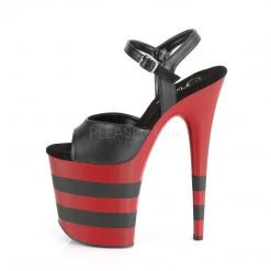 Pleaser FLAMINGO-809SR Black Faux Leather/DarkRed Platform Sandal Shoes