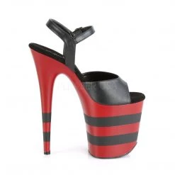 Pleaser FLAMINGO-809SR Black Faux Leather/DarkRed Platform Sandal Shoes