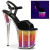 Pleaser Shoes FLAMINGO-809SRS Black Patent/Neon Multi SRS Platform Sandal