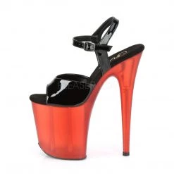 Pleaser FLAMINGO-809T Black Patent/Frosted Red Platform Sandal