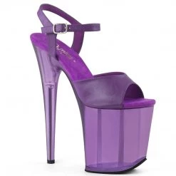 Pleaser Shoes FLAMINGO-809T Purple Faux Leather/Frosted Purple Platform Sandal