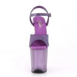 Pleaser Shoes FLAMINGO-809T Purple Faux Leather/Frosted Purple Platform Sandal